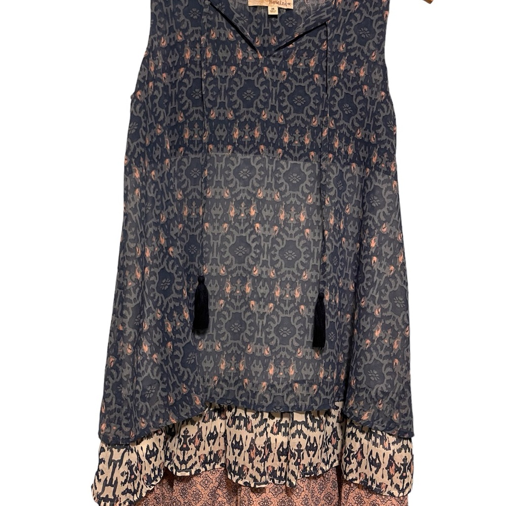 Juniors Rewind Bohemian Tiered Ruffle Style Lined Dress
